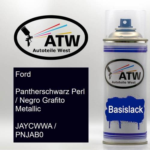 Ford, Pantherschwarz Perl / Negro Grafito Metallic, JAYCWWA / PNJAB0: 400ml Sprühdose, von ATW Autoteile West.